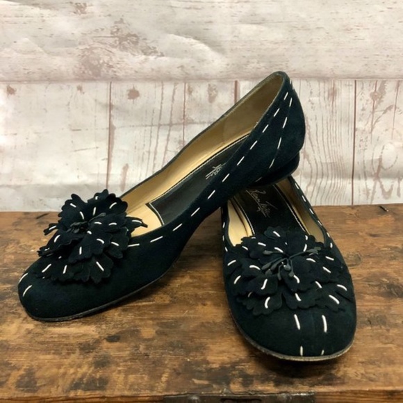 Ramon Tenza Suede Stitched Ballet Style Flats - Picture 1 of 7